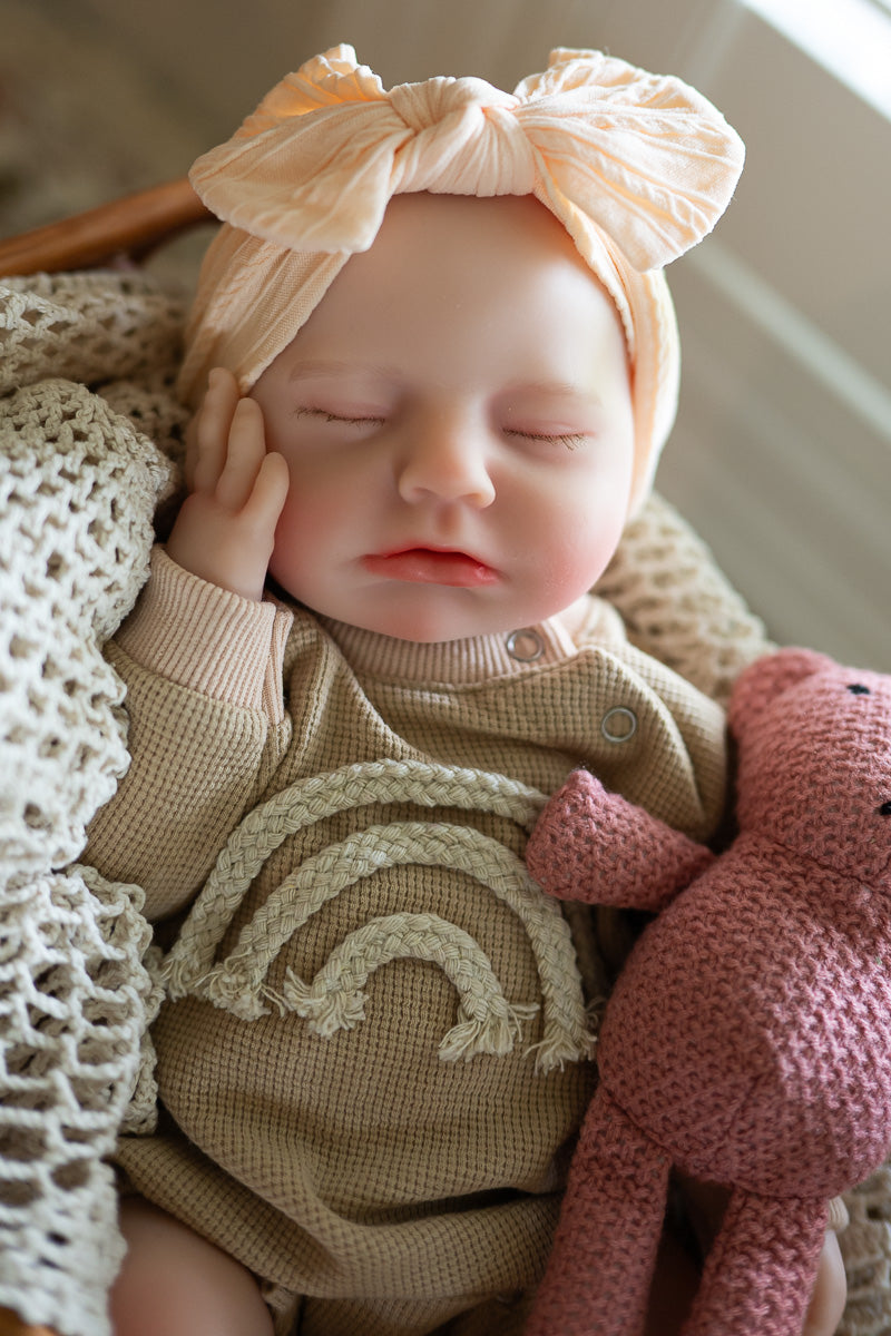 Hazel | Full Body Silicone Baby Doll – Sleeping Girl, 18 Inch